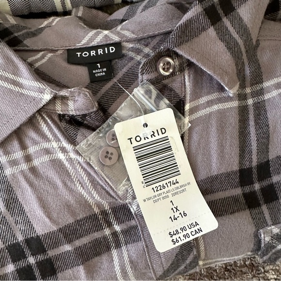 NWT Torrid Plaid Button Down Shirts Flannels 1X - Picture 2 of 9